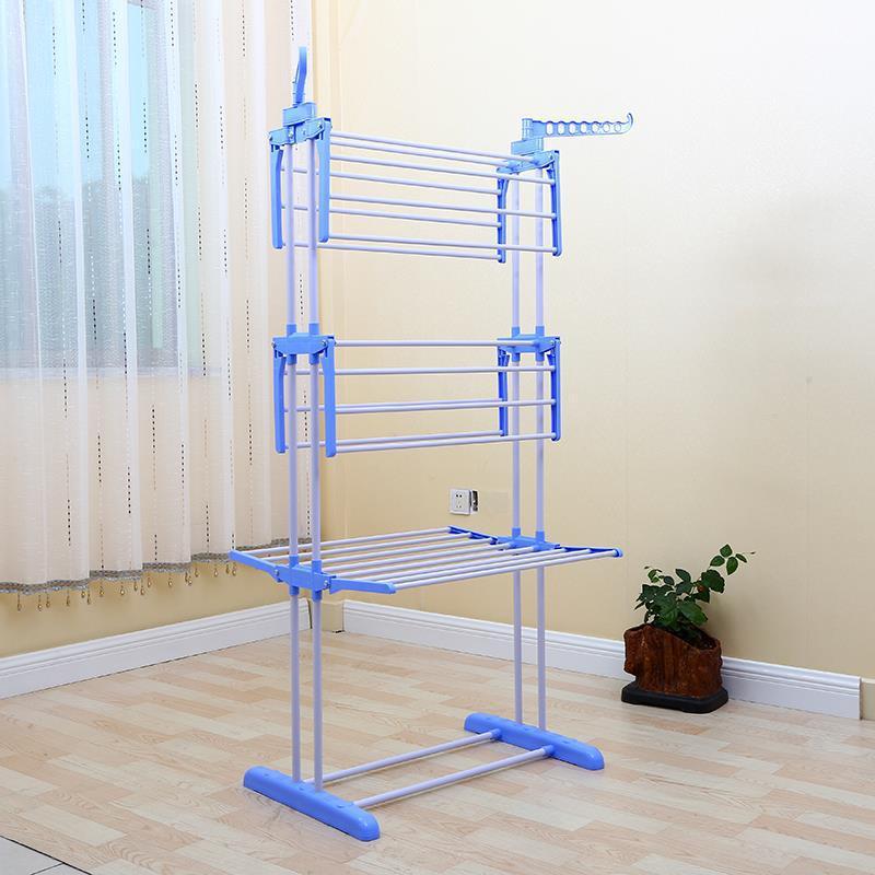 Floor-Type Three-Layer Towel Rack Foldable Balcony Clothes Rack Clothes Cross-Border Multi-Functional Wing Outdoor Supplies