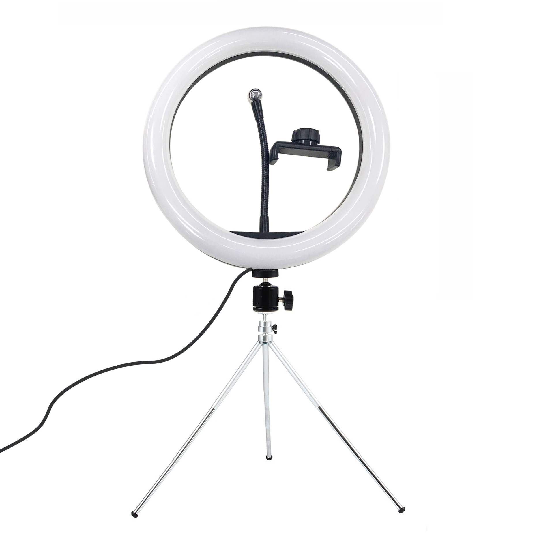 30cm可调led美颜环形灯带三脚架网红直播补光灯拍摄手机支架
