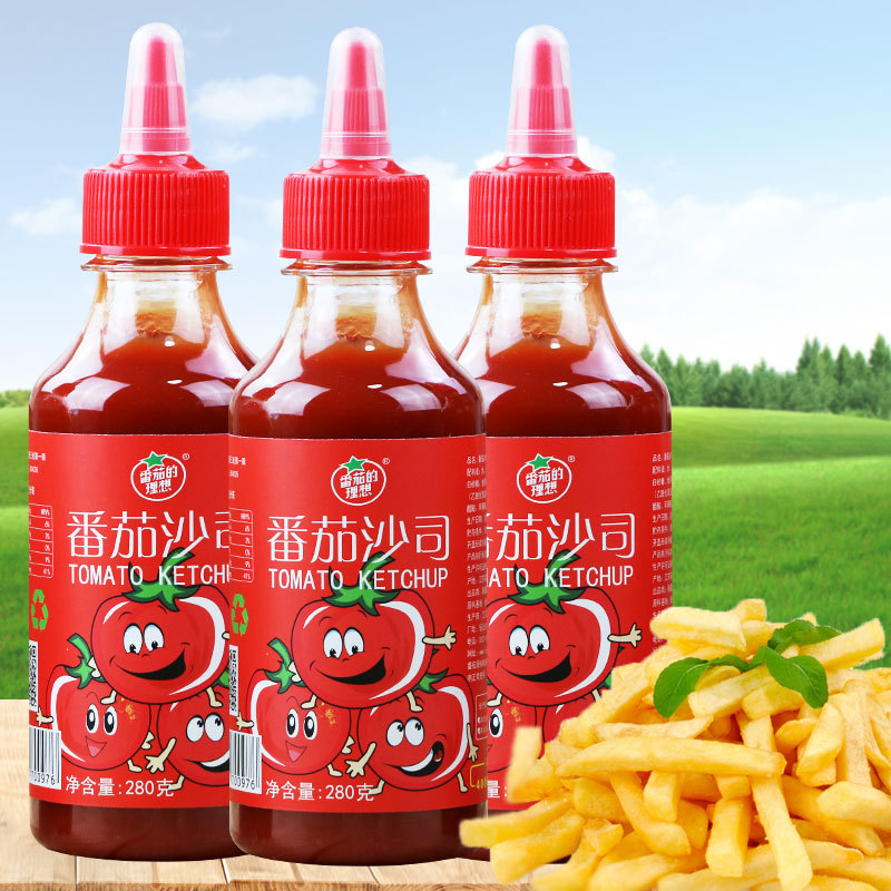 番茄酱甜辣酱手抓饼酱料番茄沙司小包新疆番茄酱小瓶装280g1瓶