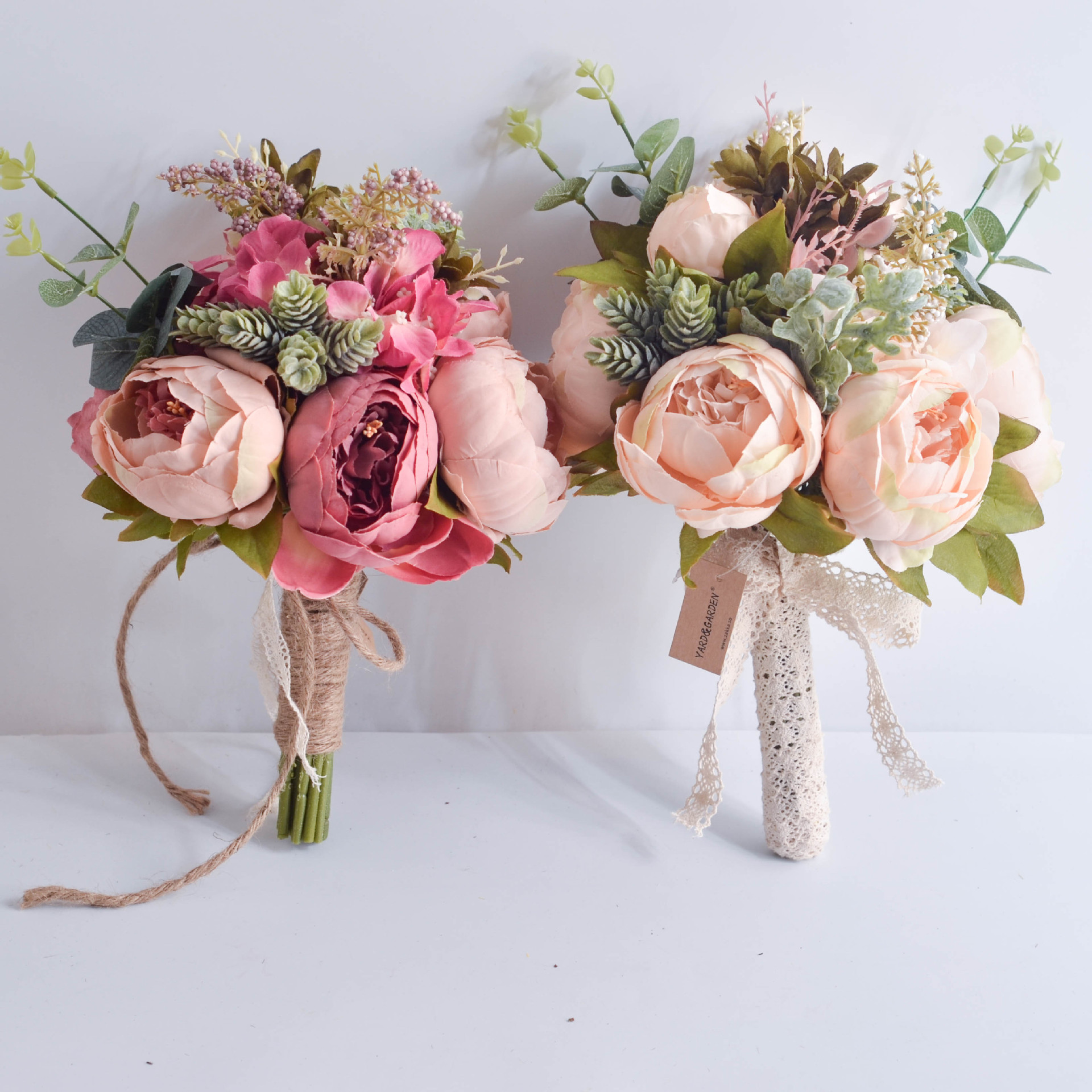 北欧ins 仿真牡丹婚庆手捧花束 婚礼摄影道具花艺家居装饰仿真