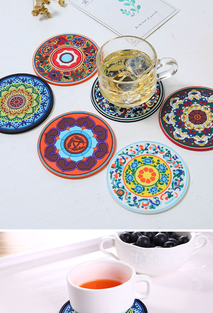 北欧创意家用耐热圆形防滑杯垫硅胶隔热垫耐高温防水防滑防烫碗垫