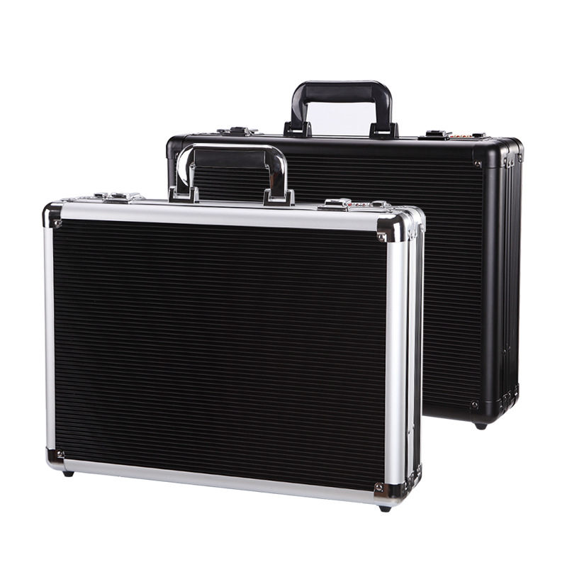 铝合金工具箱手提密码箱商务保险箱多功能收纳箱黑色铝合金手提箱