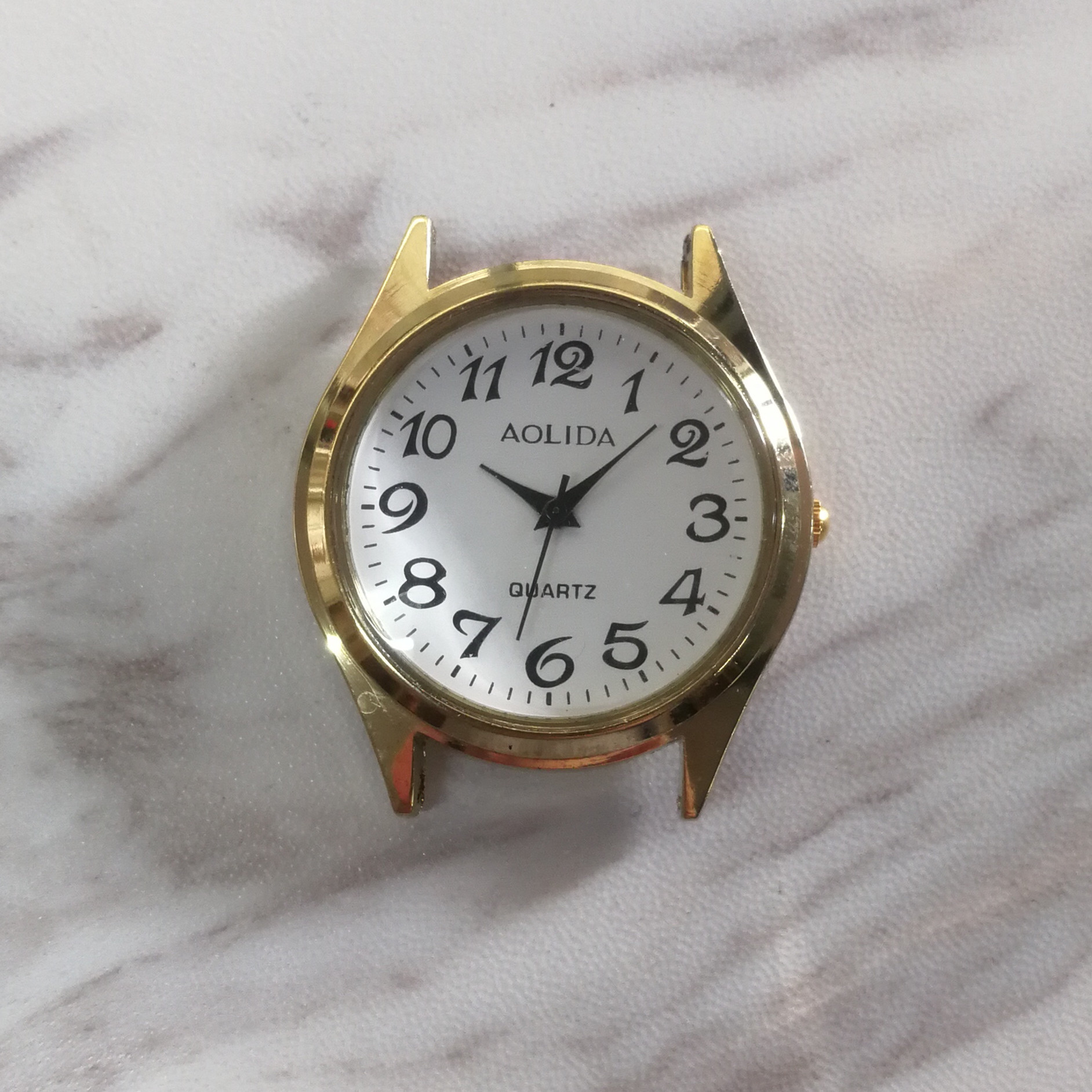 澳立达2035机芯金色表头 手表合金表头 老人表 数字 条钉 防水