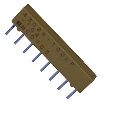供应bourns/4308r-101-472lf电阻器网络阵列7 res 4.7k ohm 8sip