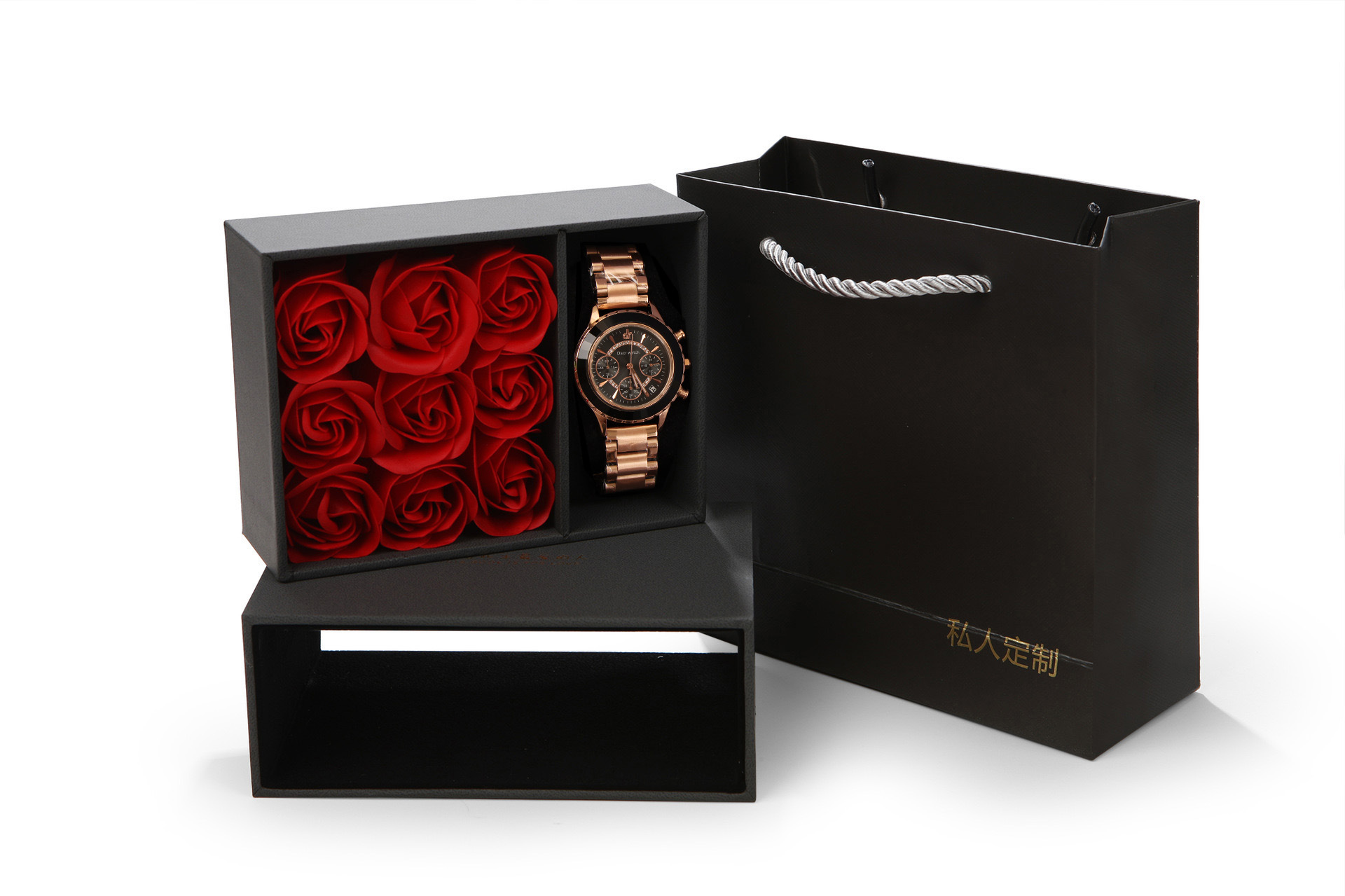 情人节 七夕 生日礼物玫瑰花礼盒送爱人礼盒定制批发个性手表盒子