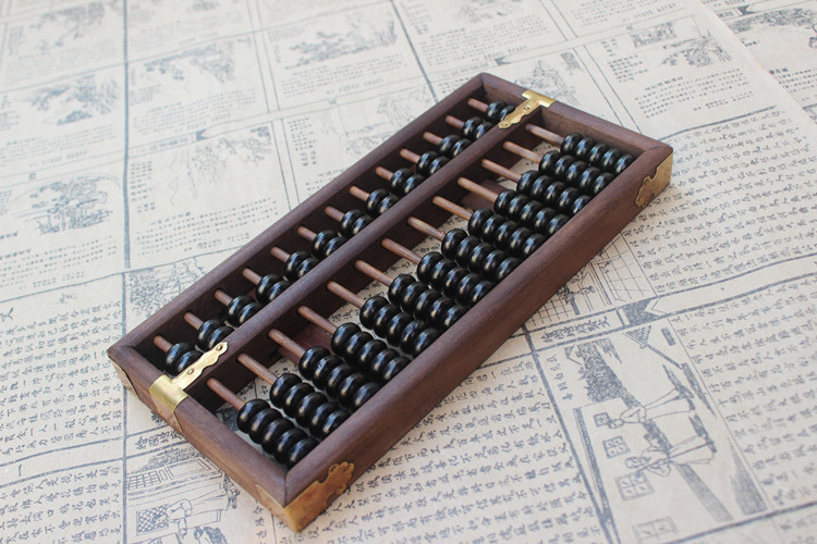 仿古算盘实木算盘榉木珠算13档算盘道具摆件礼品算盘