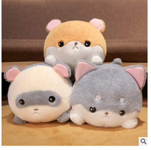 圆滚滚小狗抱枕可爱毛绒玩具床上睡觉抱着的娃娃玩偶生日礼物女