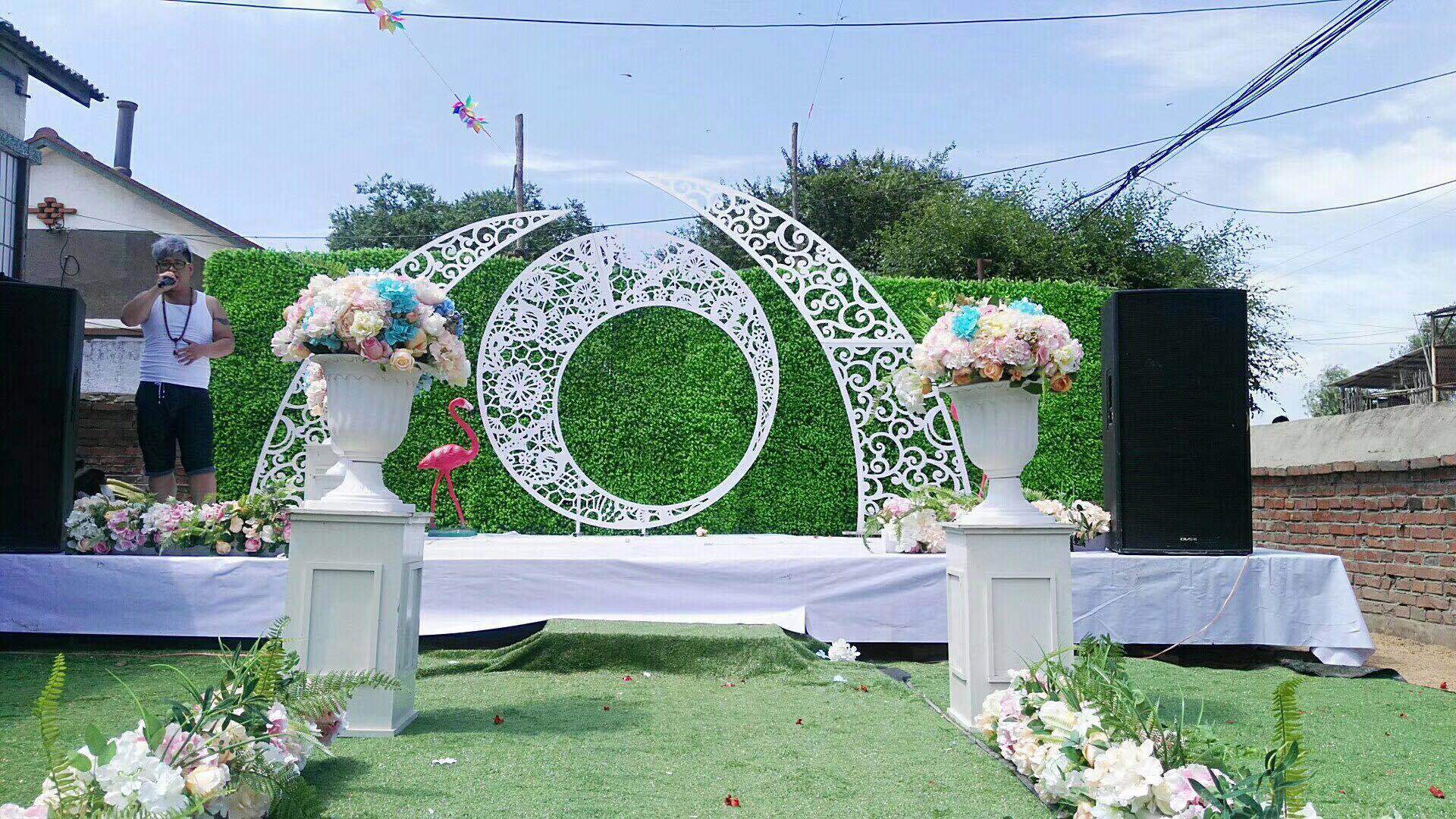 婚庆拱门雕刻拱门牛角门铁艺拱门铁艺月亮牛角门背景舞台布置道具