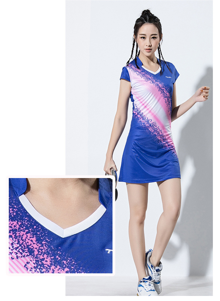 2018夏季羽毛球连衣裙女套装速干透气显瘦羽毛球服运动裙网球裙