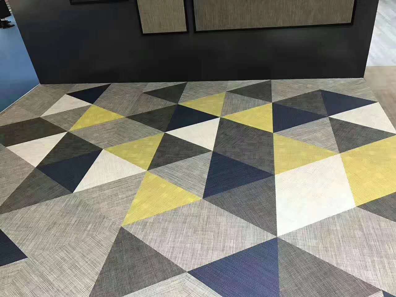 编织纹pvc地板高端办公室地面材料防水防滑环保0甲醛pvc编织地毯