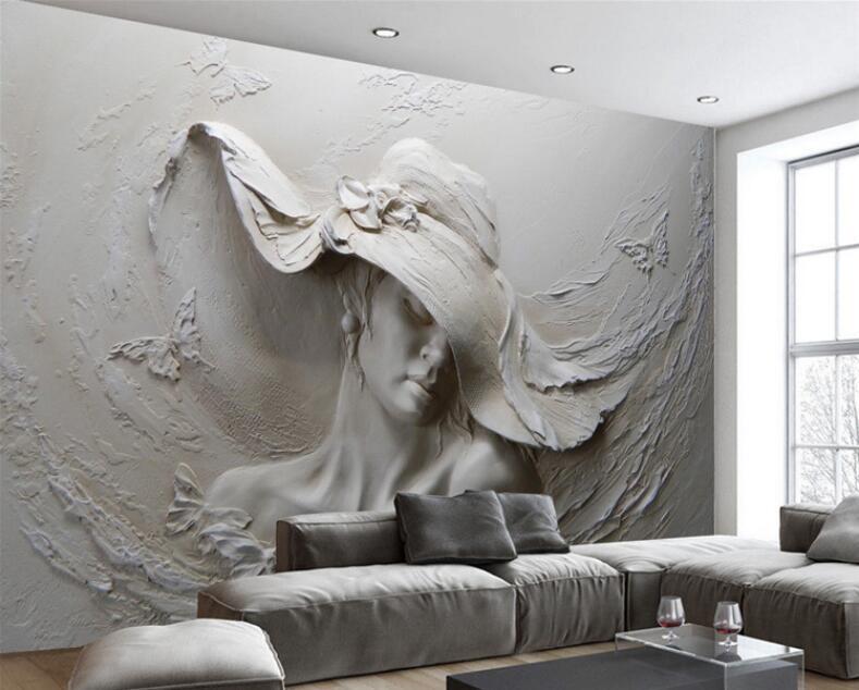 3dwallpaper欧式立体浮雕无缝壁画客厅卧室服装店背景墙壁纸墙布
