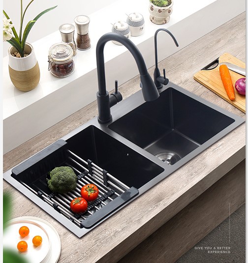 莱箭单槽厨房304不锈钢洗碗槽黑色水池家用洗碗池洗菜盆水槽-阿里巴巴