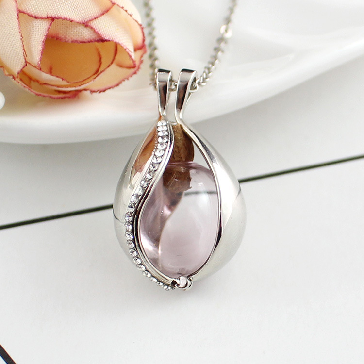 diy装饰配件可打开镂空魔盒天使之泪玻璃球相盒许愿瓶锁骨链吊坠