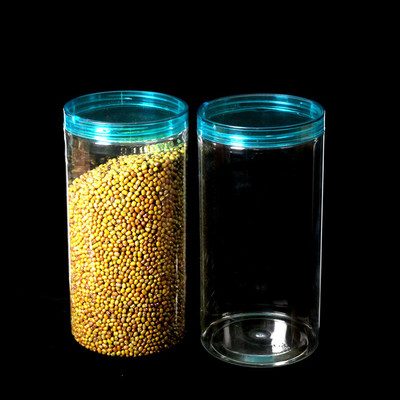 pet透明塑料饼干点心桶茶叶干果桶圆桶糖果桶密封罐批发100*200mm