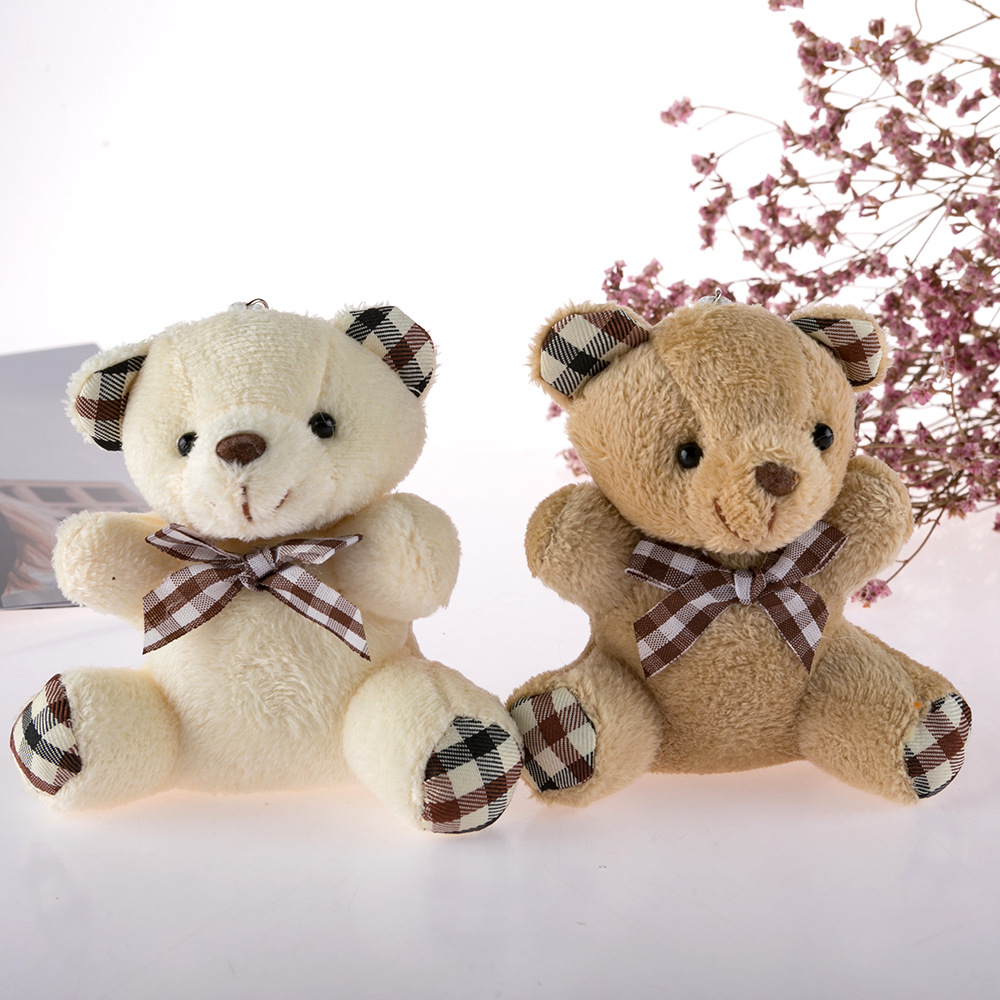 Cute Little Bear Keychain Girls' Bags Pendant Bow Tie Bear Pendant Little Bear Doll Wedding Throwing