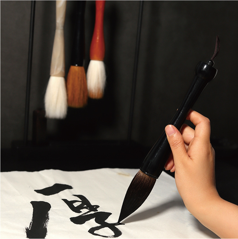 大号提斗抓笔狼毫兼毫羊毫黑牛角写福字对联榜书毛笔文房四宝