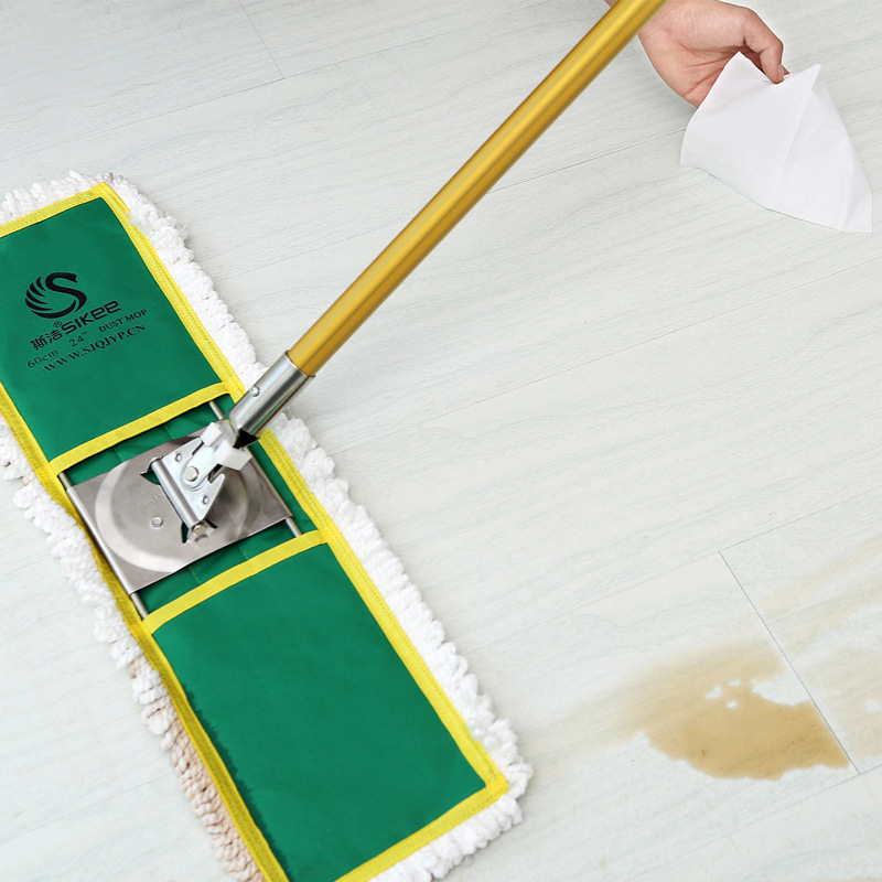 斯洁60 cm尘推拖把 不锈钢折叠平板拖把工厂防静电超细纤维拖把