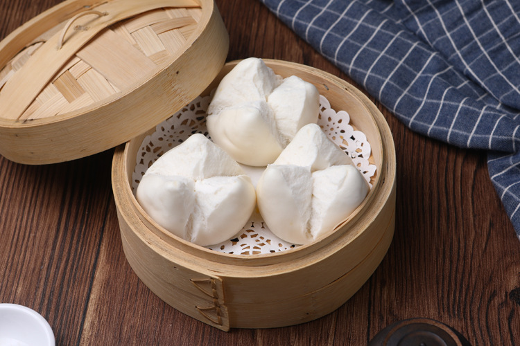 厂家直销开口叉烧包港式爆口三边包子广式包点早茶酒楼点心6个包