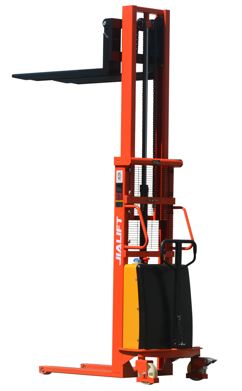 加力半自动推高车升高叉车载重2吨托盘堆垛车加力小型电动叉车