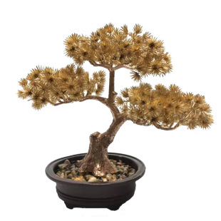 金色 仿真花 工厂直销 新中式 婚庆 家居装饰 人造花 盆景 珍珠松