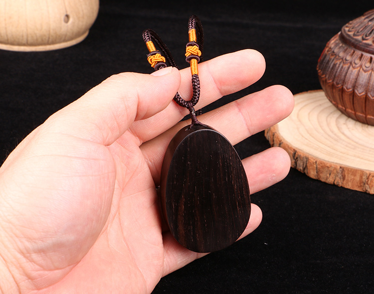 批发檀木椭圆形挂件黑檀641无事牌手把件文玩木制工艺品定制