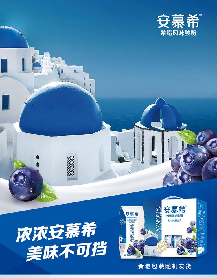正品 伊利 安慕希 希腊风味常温酸奶 蓝莓味205g*12盒 批发包邮