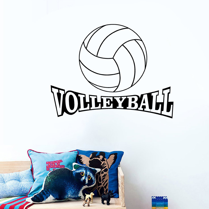 新款volleyball英文足球一代精雕墙贴客厅卧室装饰创意贴 fx1222