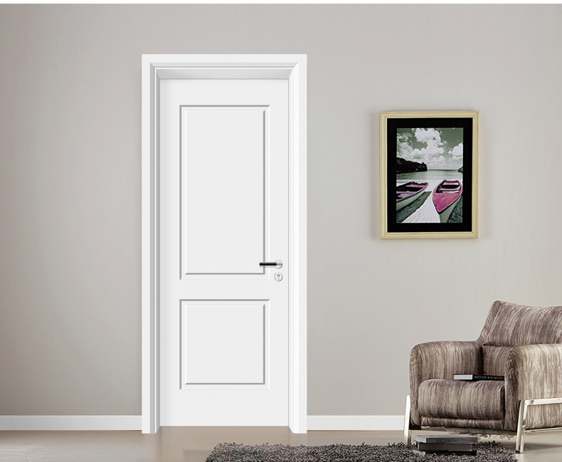 上海步阳木门现代简约室内门卧室门by-pb30白混油隔音防盗安全门