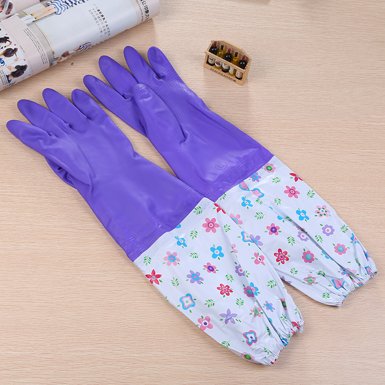 Sleeve Washing Gloves Waterproof Rubber Single Layer Laundry Household Household Cleaning Plastic Gloves Factory Wholesale