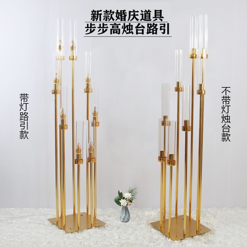 new wedding props iron plating golden step height candlestick road lead t platform window decoration ornaments in yingbin area