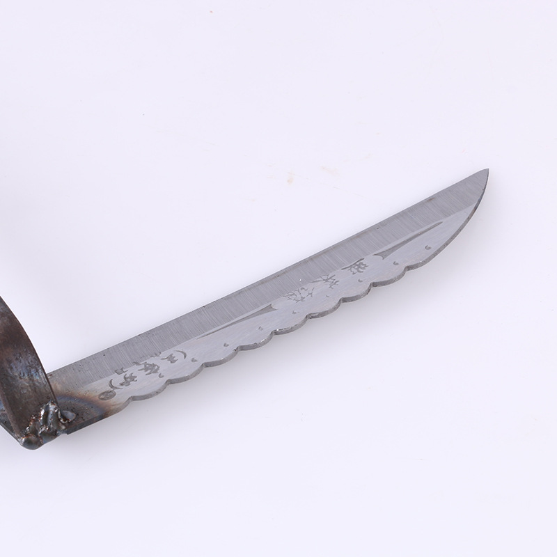 锰钢短柄割草韭菜镰刀 园林工具割草除草麦子锰钢木柄韭菜镰刀