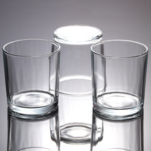 厂家专业生产玻璃工艺品烛台杯直筒厚底高白料玻璃烛台批发