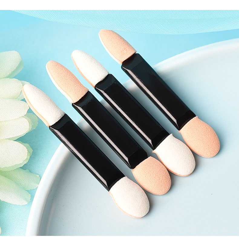 厂家直销双头眼影棒 双色乳胶海绵眼影棒散装现货