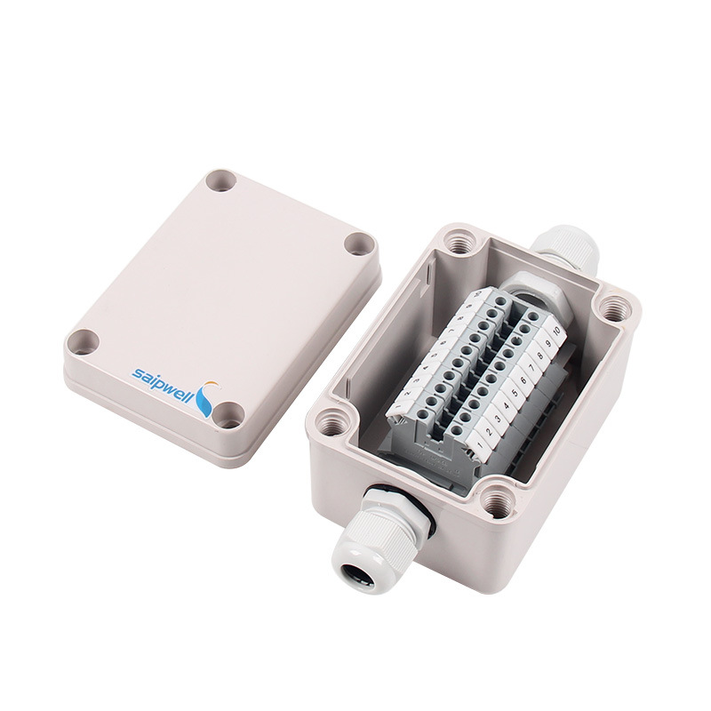 赛普订制销售太阳能路灯uk端子接线盒 一进一出10位uk端子接线盒