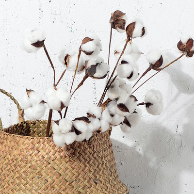 简约仿真花棉花干花束绢花假花木棉花餐桌客厅插花瓶装饰花摆件