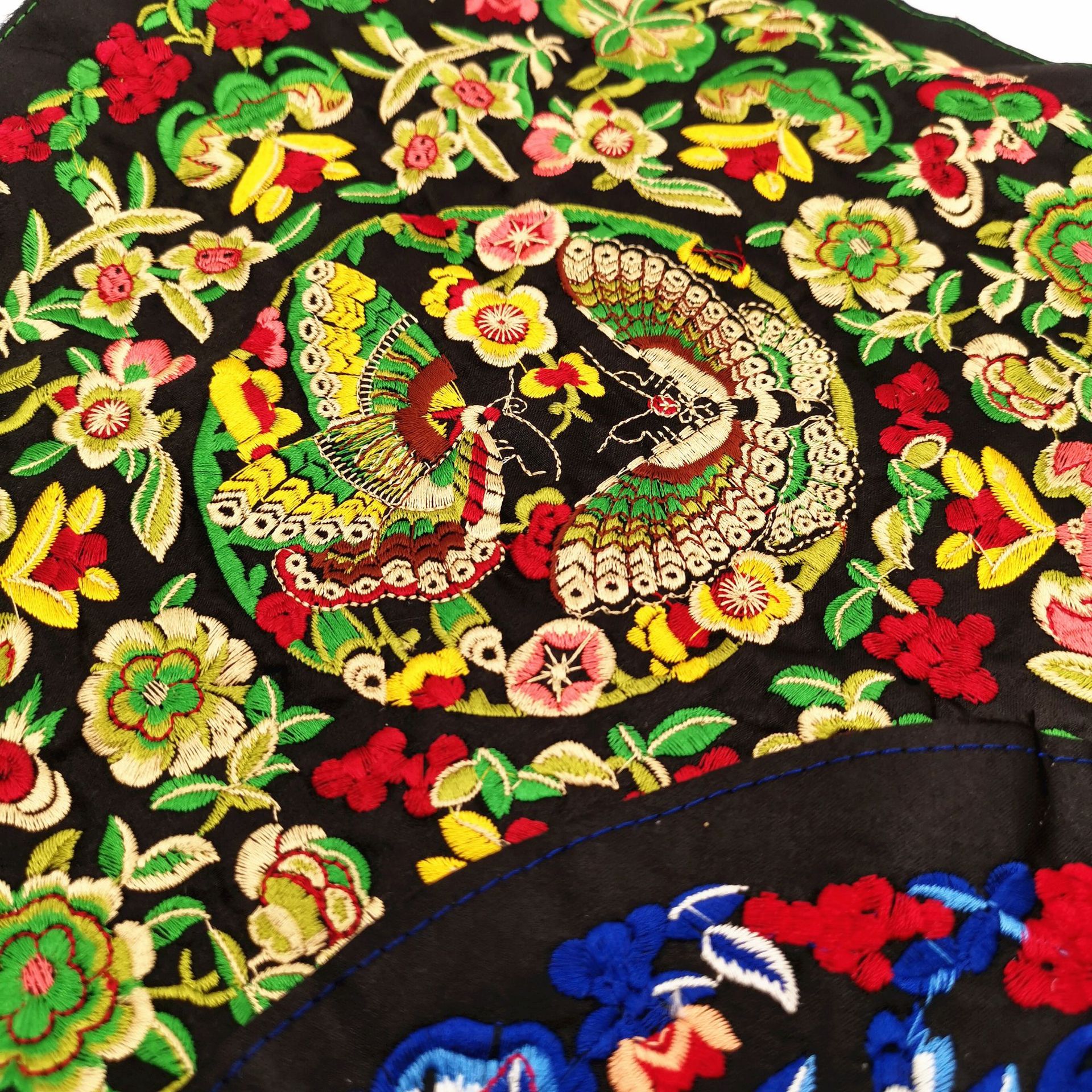 时尚圆形中国风刺绣布贴大号补丁贴diy衣服装饰贴布民族风贴布绣