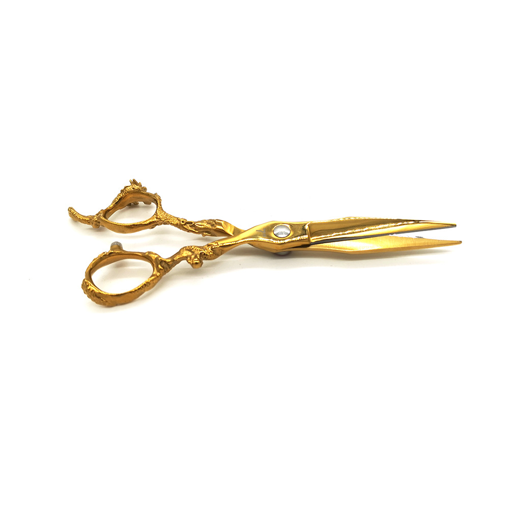 jaguar 土豪金7英寸美发剪刀 理发剪 平剪 龙形手柄刘海剪刀-阿里巴巴