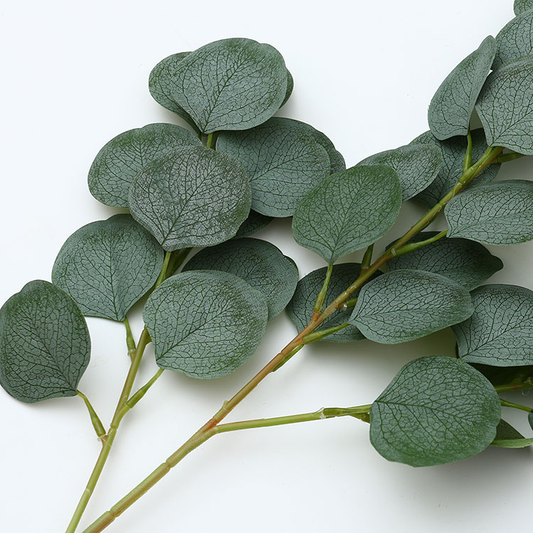 新加密法国圆叶苹果叶仿真桉树叶家居婚庆高档假绿植物尤加利装饰
