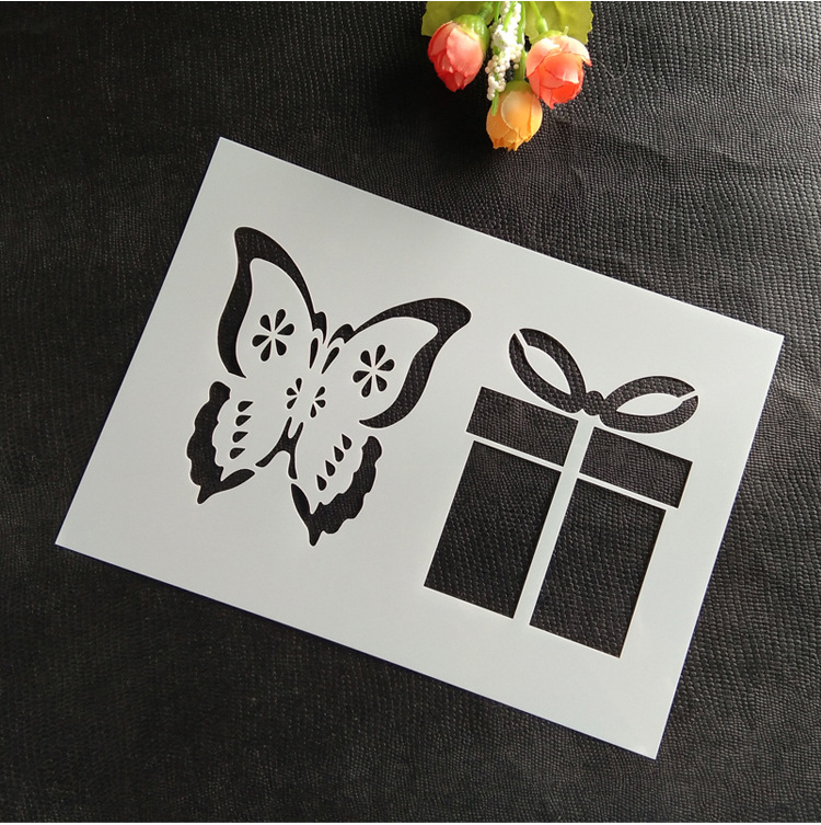 热销镂空pet模板diy英文字母绘画模板儿童手账漏字板塑料模板定制