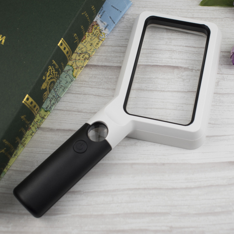 长方形cob集成led光源手持式双镜片放大镜老人阅读看报 10863-21
