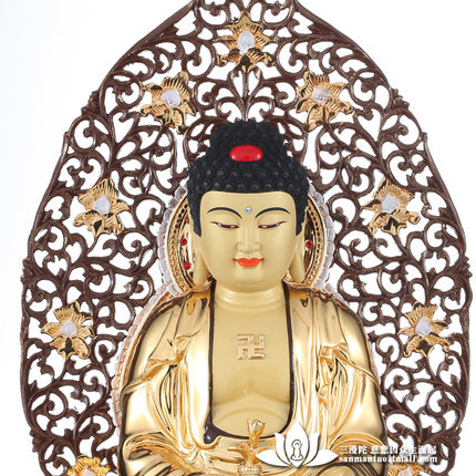 三漫陀三世佛纯铜贴金佛像三宝佛药师佛药师琉璃光如来佛主摆件