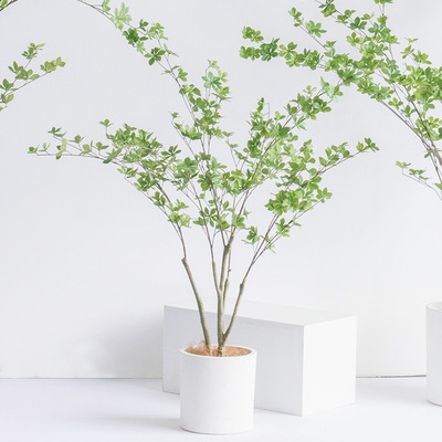 新品日本吊钟树北欧绿植盆栽客厅落地服装店橱窗布置仿真假树