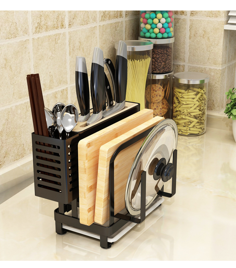 不锈钢台式刀架厨房置物架菜粘板多功能放刀具筷子厨房收纳架子