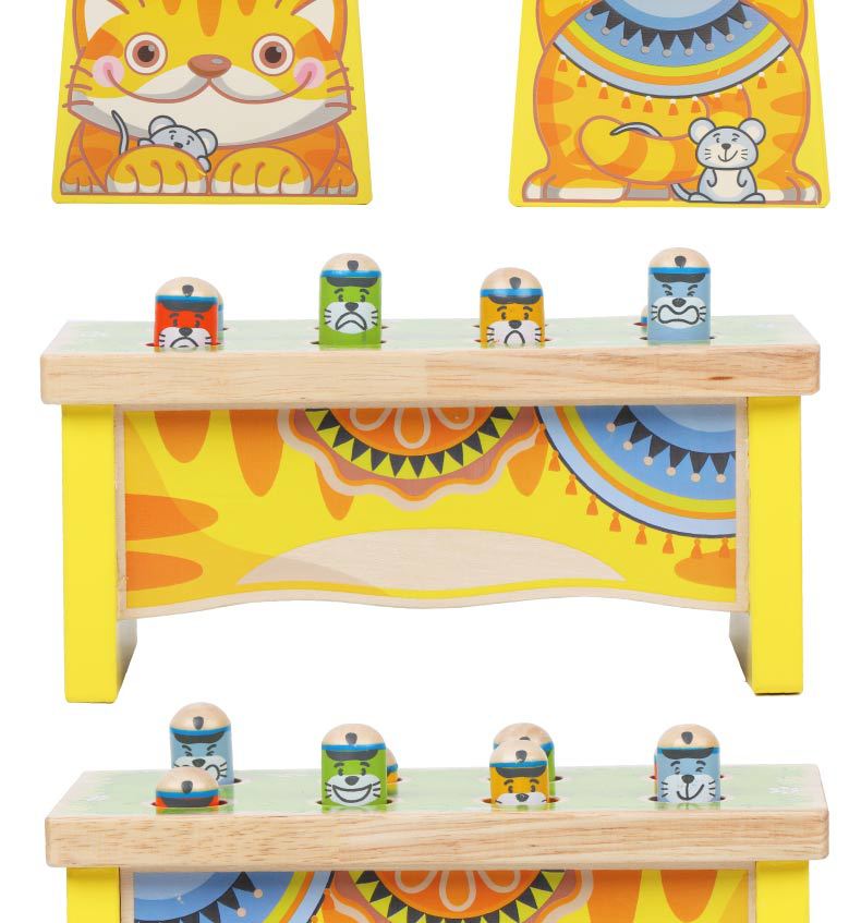 猫咪打地鼠儿童玩具木制双人益智早教互动玩具 厂家批发