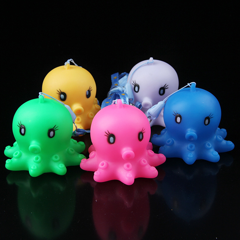 厂家新款七彩发光章鱼海洋馆动物发光小章鱼七彩变色闪光章鱼批发