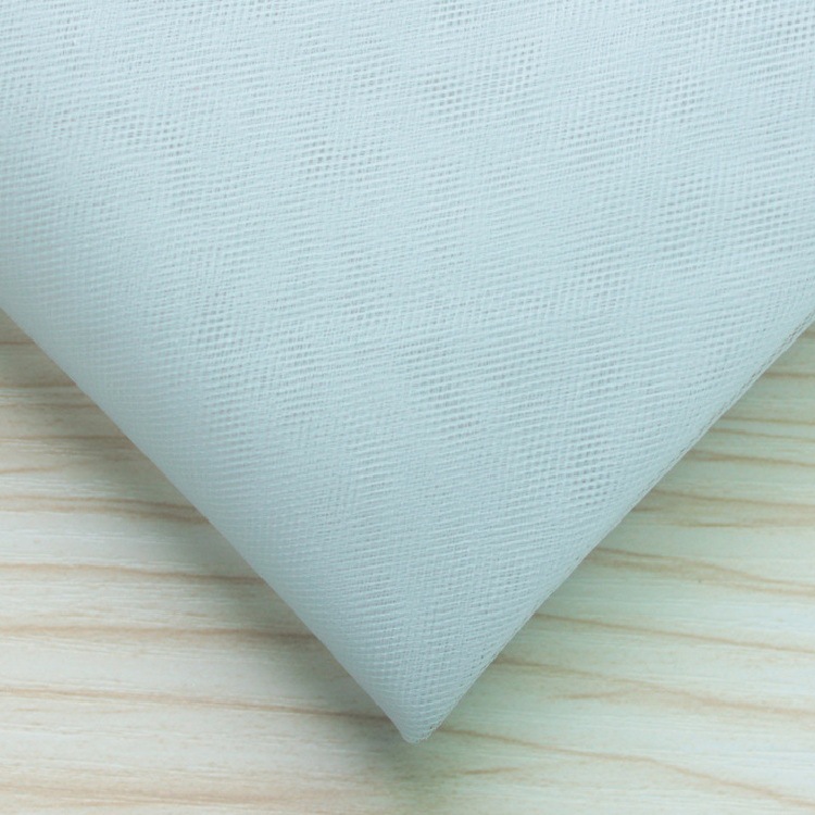 供应针织面料20d锦纶单线美国网单丝菱形网眼布12g本白