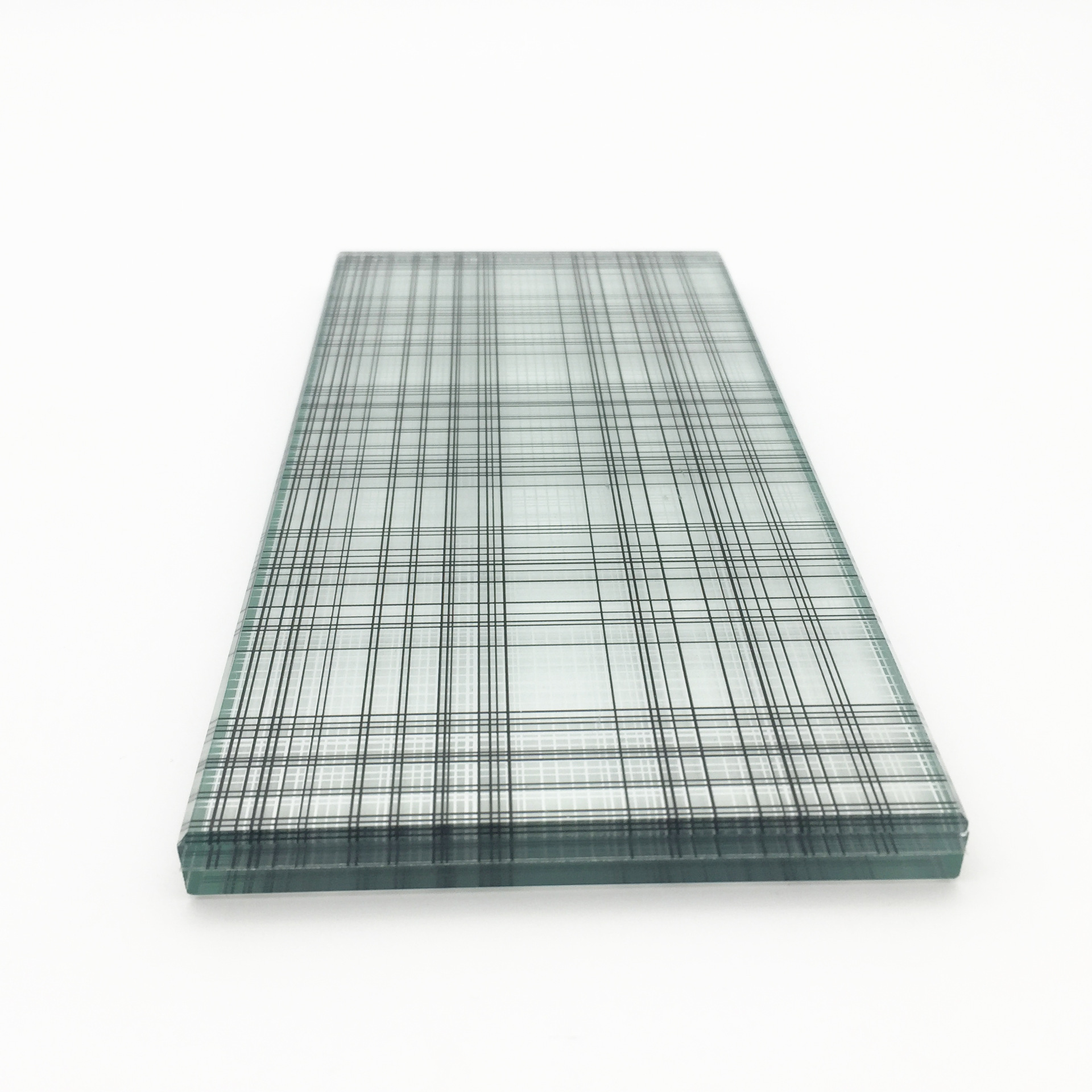 新款夹丝玻璃 艺术玻璃 夹娟玻璃 5 5mm夹丝钢化玻璃 厂家定制