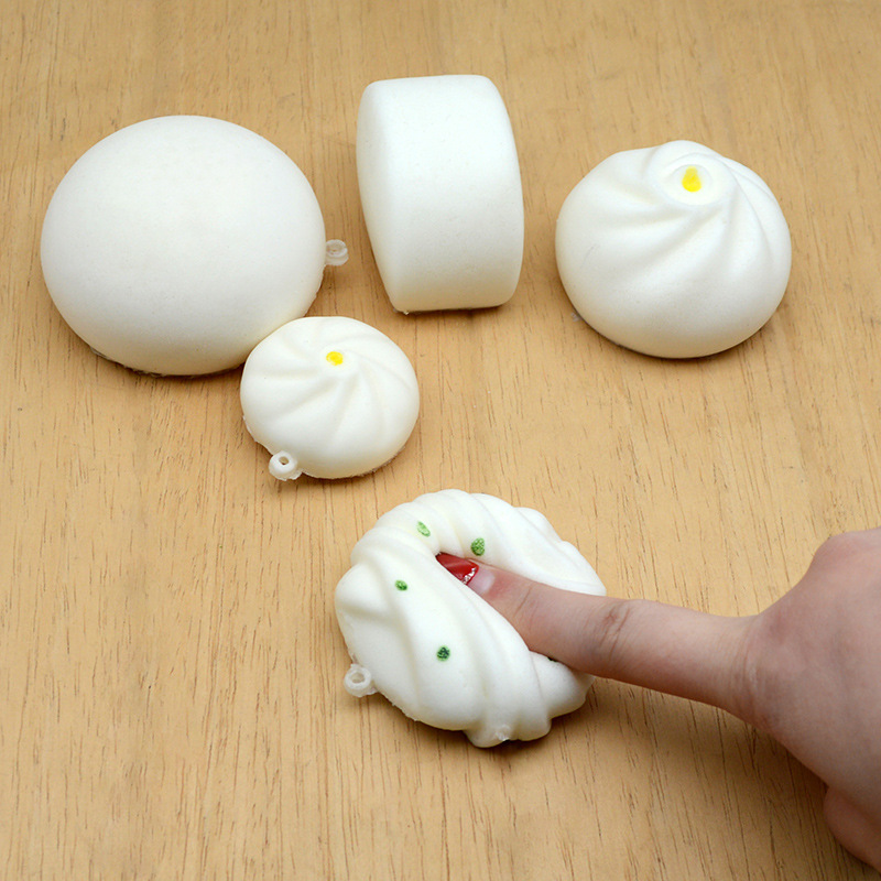 One Piece Dropshipping Steamed Buns Twisted Rolls Steamed Buns Suit Slow Rebound Simulation Food Key Mobile Phone Toy Pendant