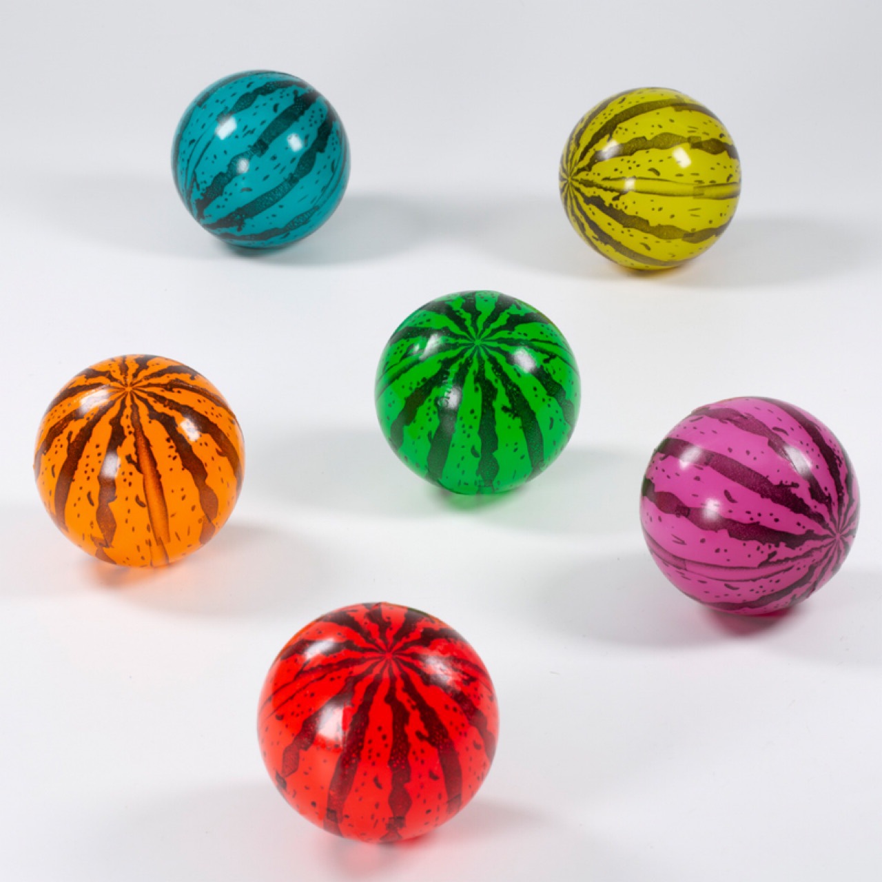 60号彩色西瓜大号弹力球热销半透明浮水球弹跳儿童玩具消消乐盲盒