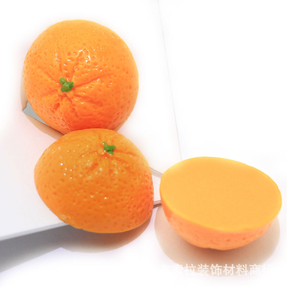 仿真树脂橙子diy奶油胶手机壳美容配件手工钥匙扣包包材料